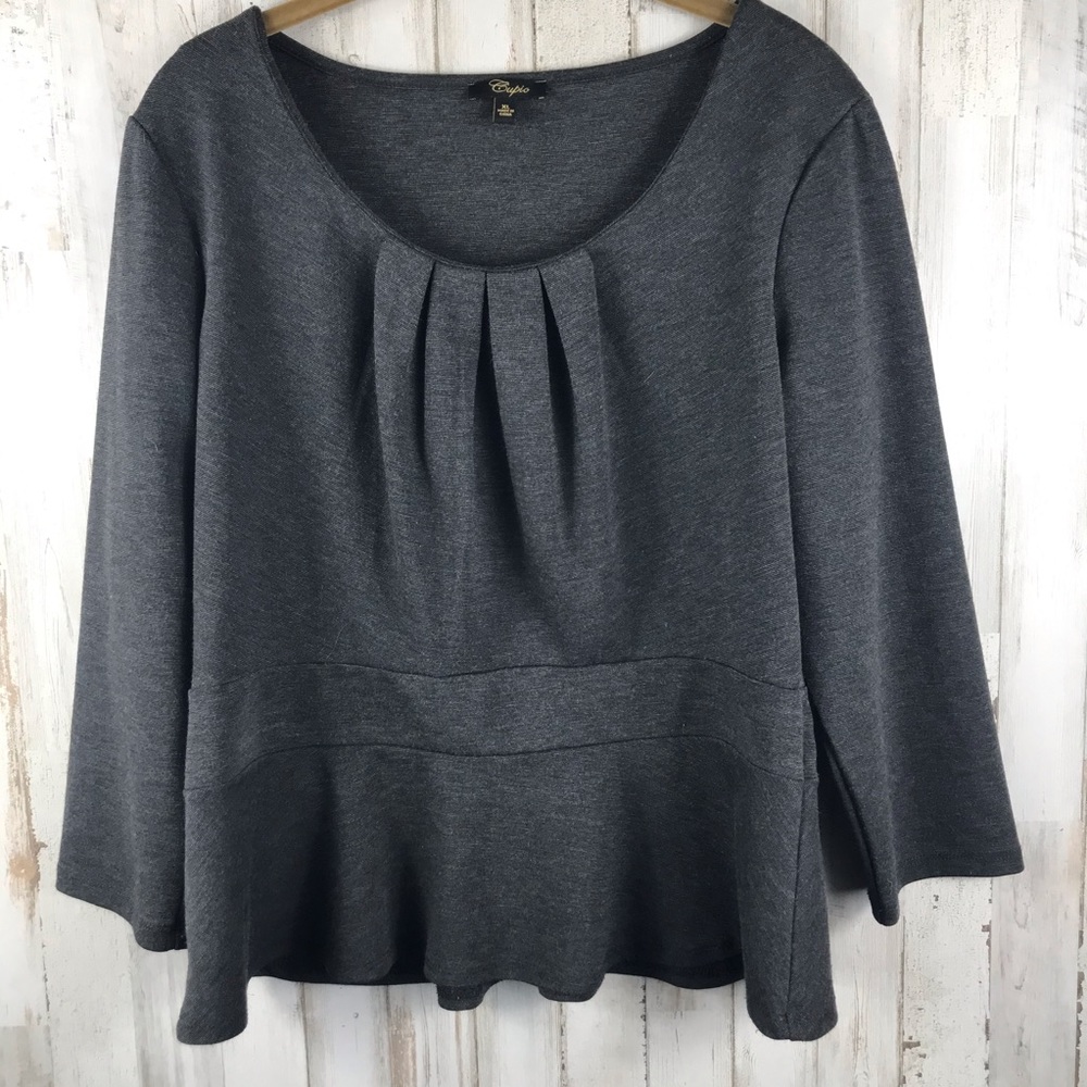 Cupio Peplum Top Grey Size XL